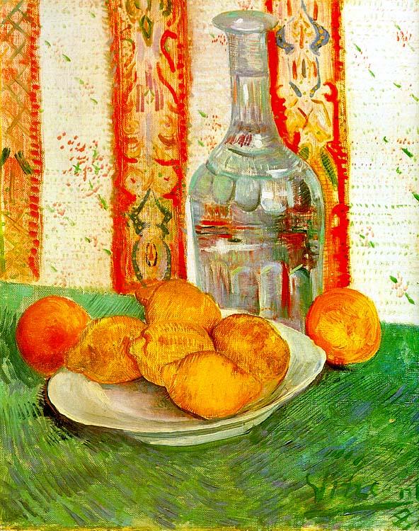 Vincent Van Gogh Still Life with Decanter and Lemons on a Plate France oil painting art